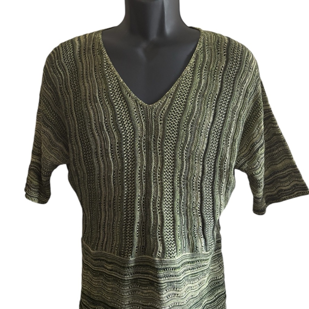 Green Striped Women's Top
